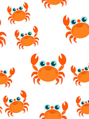 Obraz premium Orange crab cartoon on white