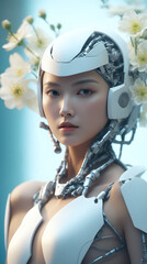 portrait of a woman with flowers