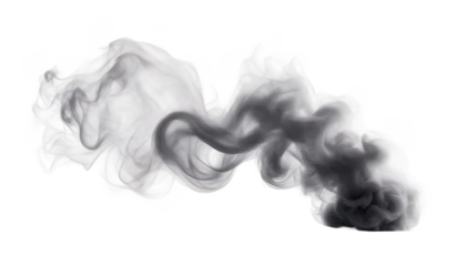 Gordijnen Elegant swirling smoke in shades of gray, isolated on transparent background, cutout, png © NightTampa