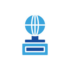 award icon color or logo illustration glyph color blue style