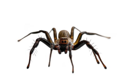 Realistic depiction of a spider isolate on transparent background, cutout, png