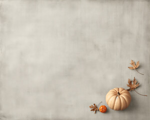 Fototapeta premium A pumpkin and some leaves are on a white background