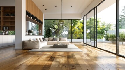 Fototapeta premium Modern Living Room with Stunning View