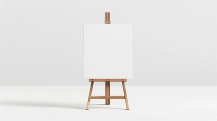 A painter's easel with a fresh, untouched canvas ready for creation