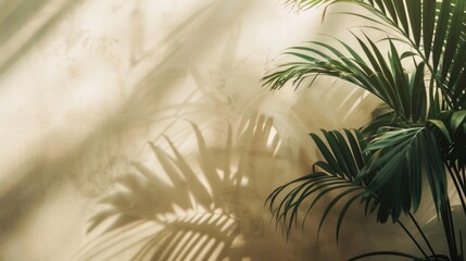 Obraz premium A potted plant sits next to a wall in a home or office setting