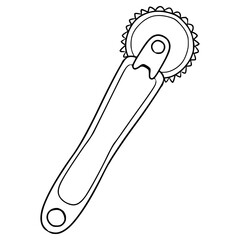 tracing wheel illustration hand drawn outline vector	
