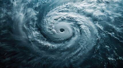Aerial View of a Powerful Hurricane