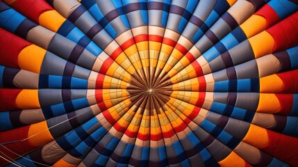 Fototapeta premium A panoramic photograph of a vast expanse of hot air balloons in a rainbow of colors, filling the horizon with a breathtaking spectacle.