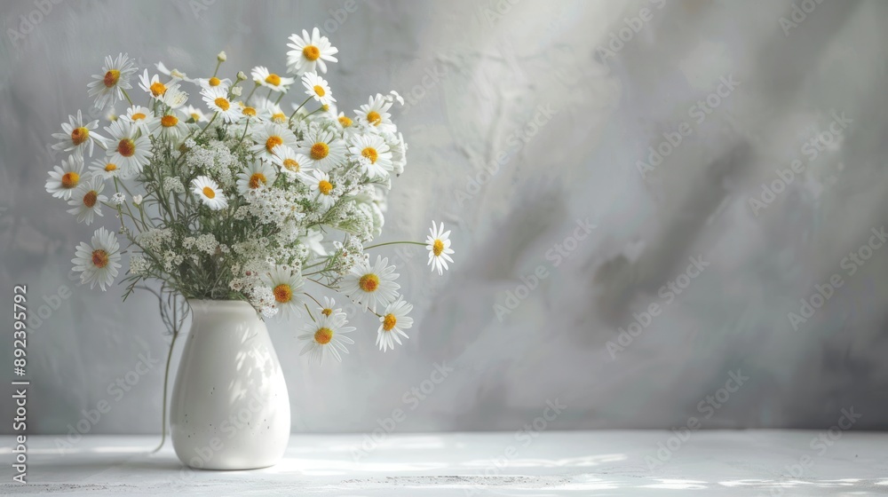 Poster Simple White Daisy Bouquet in Vase