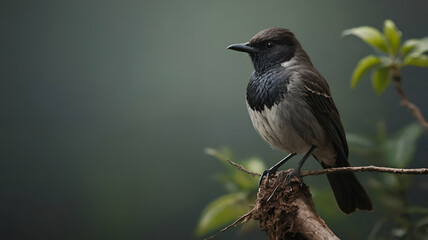 Obraz premium Eastern whip bird isolated photograph, blurry background , birds photography