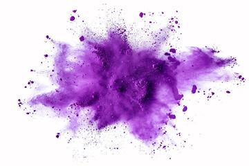 Fototapeta premium abstract purple powder splash on white background