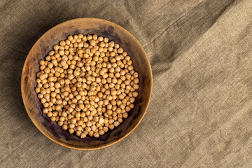 uncooked healthy grains of chickpeas porridge