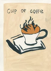 cup of coffe. watercolor illustration © Anna Ismagilova