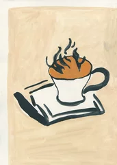 cup of coffe. watercolor illustration © Anna Ismagilova