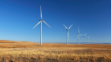 Wind Turbines on a Dry Landscape
