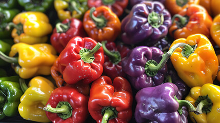 Colorful variety of fresh bell pepper
