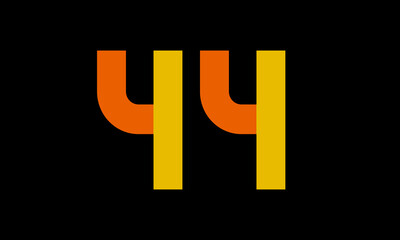 44 Orange Logo Number Half Yellow Simple