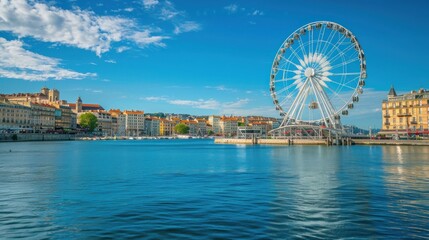 Ferris Wheel Overlooking the City Harbor