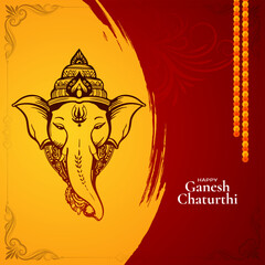 Religious Happy Ganesh Chaturthi Indian hindu festival celebration card