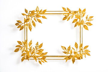 Golden leaves frame