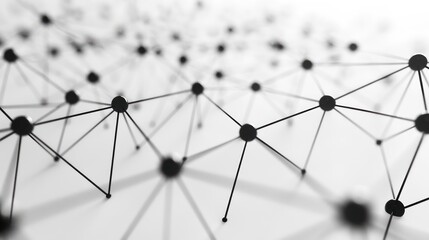 geometric background of intersecting black and white dots connected by minimalistic lines, with a wide area for text