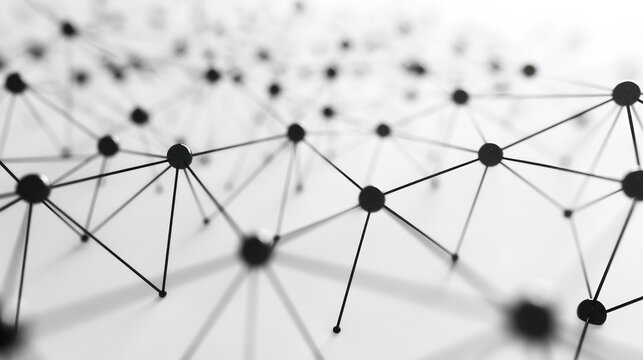 geometric background of intersecting black and white dots connected by minimalistic lines, with a wide area for text