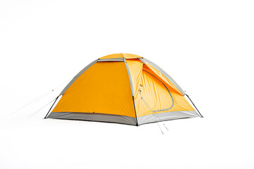 Yellow Camping Tent Isolated on White Background