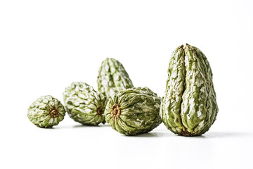 Obraz premium Dried Green Fruits Isolated on White Background