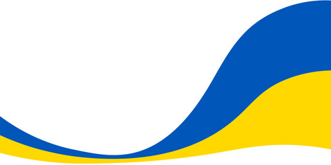 Ukrainian flag is flowing on a transparent background. Independence day of Ukraine. Place for text. Vector illustration