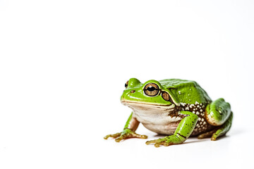 Fototapeta premium Green Tree Frog on White Background