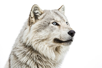 Fototapeta premium Close-up of a white wolf's face, looking to the side