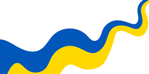 Ukrainian flag is fluttering on a transparent background. Banner for Independence day of Ukraine. Copy space. Vector illustration