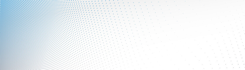 Dotted vector abstract background, blue and grey dots in perspective flow, dotty texture abstraction, big data technology image, cool backdrop.