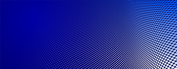 Obraz premium Dark blue dots in 3D perspective vector abstract background, multimedia internet information theme, wave stream of science technology or business blank template for ads.
