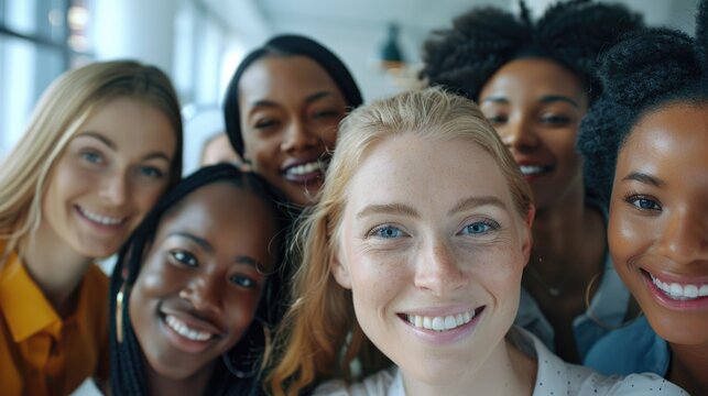 Group of women posing side by side, informal gathering