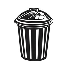 trash can isolated on white background ai generative 