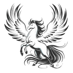 Fototapeta premium A winged horse Pegasus with its wings outstretched