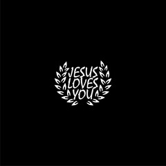 Jesus loves you icon isolated on dark background