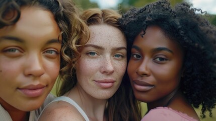 Fototapeta premium Women standing together, friends or colleagues, in a casual setting
