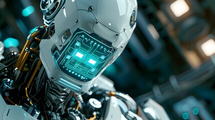 Fototapeta premium Futuristic Robot Head