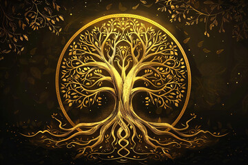Golden Tree of Life Symbol.