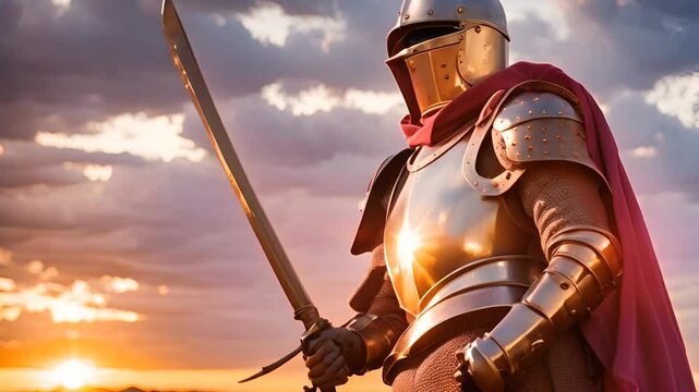 knight in shining armor with a sword