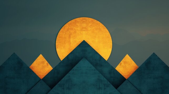 A shadowy mountain with golden peaks symbolizing the deceptive allure of greed and blame