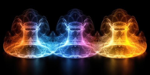 Obraz premium Abstract Neon Glowing Shapes