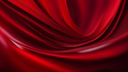 Fototapeta premium Crimson Silk Drape: Dramatic and elegant, a luxurious red silk fabric drapes in a captivating flow, capturing the rich texture and vibrant color of this timeless material. 
