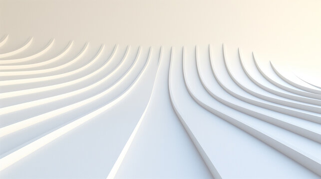 Minimalist White Curves Abstract Design