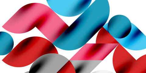 Shadow effect shiny circles and round triangles geometric modern art. Vector Illustration For Wallpaper, Banner, Background, Card, Book Illustration, landing page