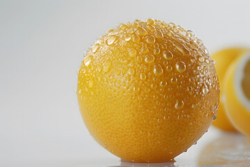 Whole Meyer lemon fruit on a white background