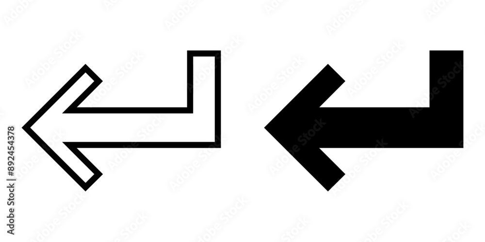 Poster ofvs643 outlinefilledvectorsign ofvs - enter key vector icon . return button sign . arrow . isolated