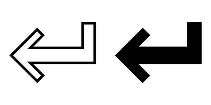 ofvs643 OutlineFilledVectorSign ofvs - enter key vector icon . return button sign . arrow . isolated transparent . outline and filled version . AI 10 / EPS / PNG . g11989